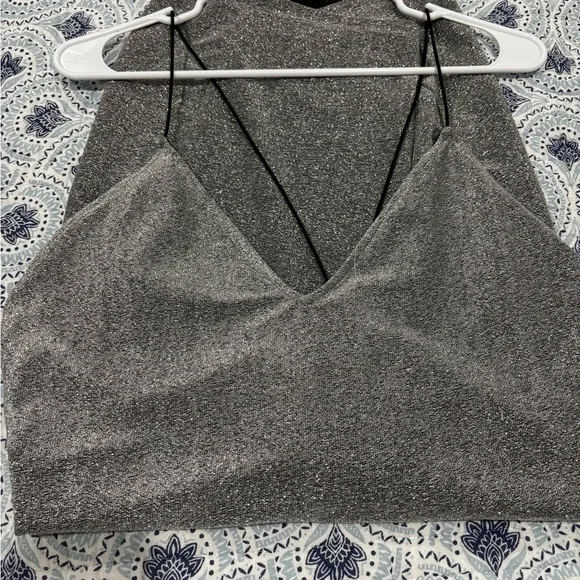 H& M Elegant Silver Slip Dress Bodycon Size XL - Picture 4 of 4